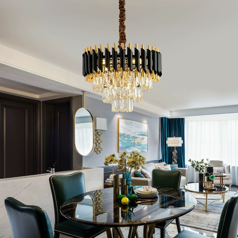 Factory direct sales, Amazon export, living room and bedroom crystal chandeliers, K9 crystal light luxury dining room chandeliers Specification image