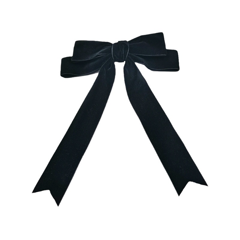 Qiwei Accessories Exclusive Qiwei Accessories Exclusive Cross-border solid Color Extra-long ribbon Bow duck Clip headwear Accessories Wholesale for women Item Picture