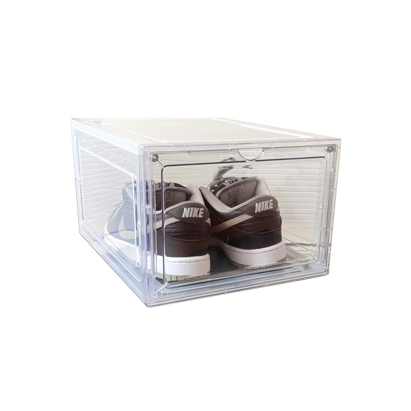 Magnetic hard plastic transparent shoe box and shoe storage box details Picture