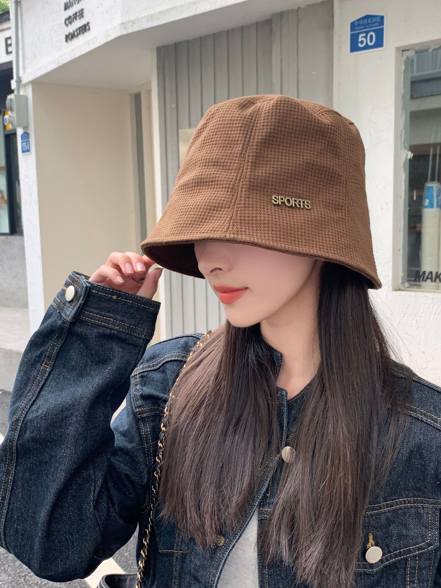 Retro Fashion Casual Sun Basin Hat Solid Color Face Display Small Bucket Hat Female Head Cover Face Sunscreen Fisherman Hat details Picture