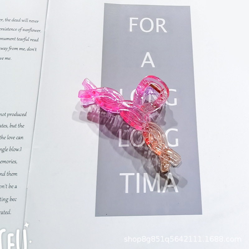 2023 Japan And Korea 11Cm Rainbow Gradient Hair Shower Big Grab Clip Ponytail Clip Clip Claw Hair Accessories Specification drawing