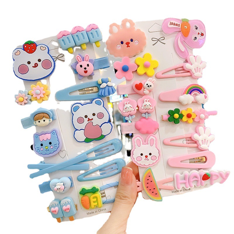 儿童网红发夹白底实物图