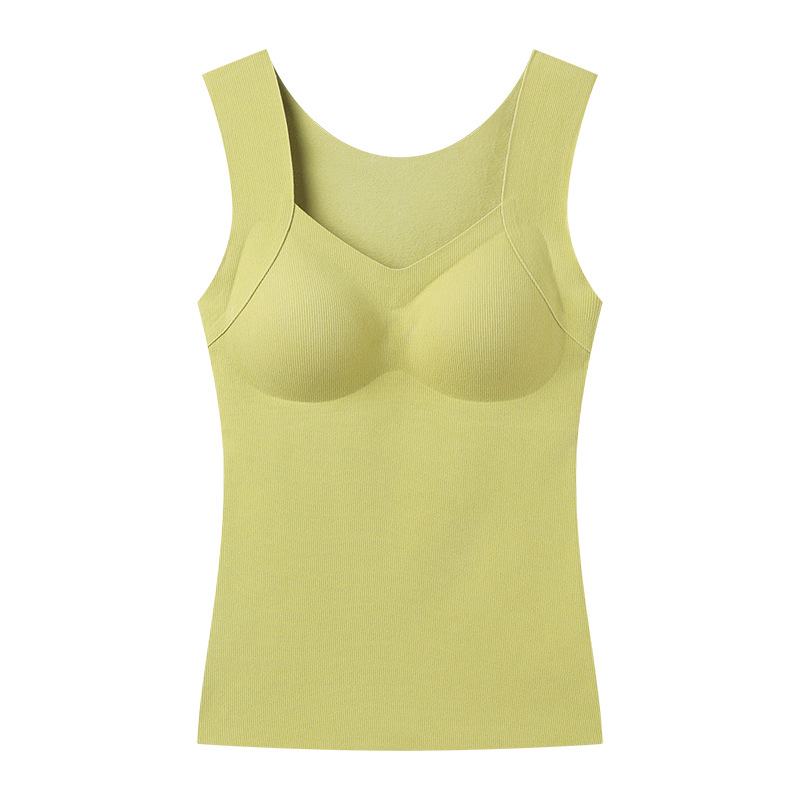 He Sheng Long 2023 New Silkworm Wool 2 In 1 Thermal Vest Fixed With Chest Pad Slim-Fit All Matching Bottom Vest Item Picture