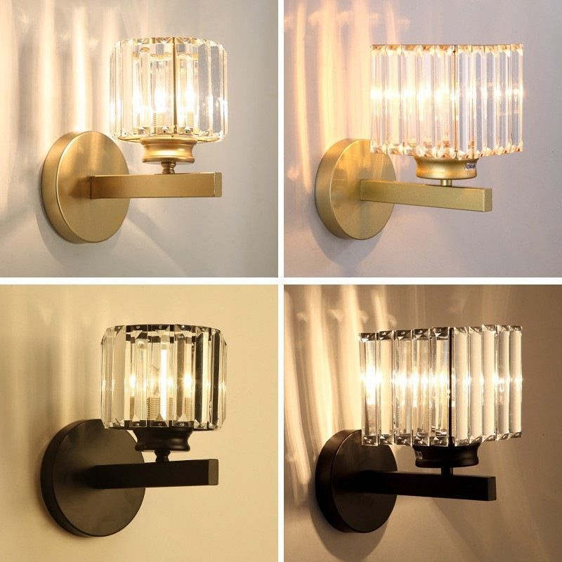 Cross-border supply crystal wall lamps, European-style modern decorative background wall lamps, American-style creative living room staircase corridor lamps full figure