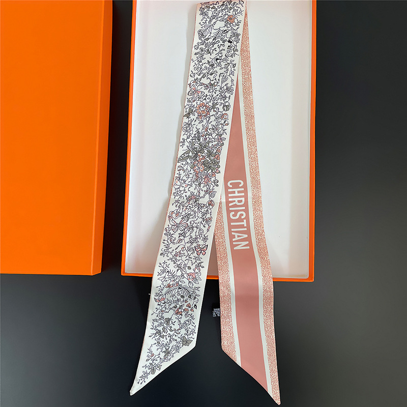 Designer Hand-Painted Flower Series 2024 Early Spring New Ribbon Ribbon Small Fresh Long Silk Scarf Headband Tie Bag Application Scenario