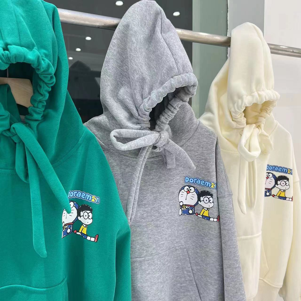 Doraemon cartoon print long-sleeved hoodie 2022 Autumn New Korean-style hoodie for big kids Specification image