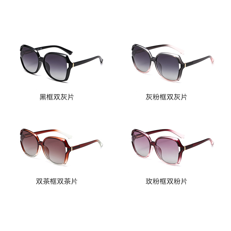 Cross-Border Tr90 Polarizing Sunglasses Ladies Europe And America Fashion Large Frame Sunglasses Uv Protection details Picture