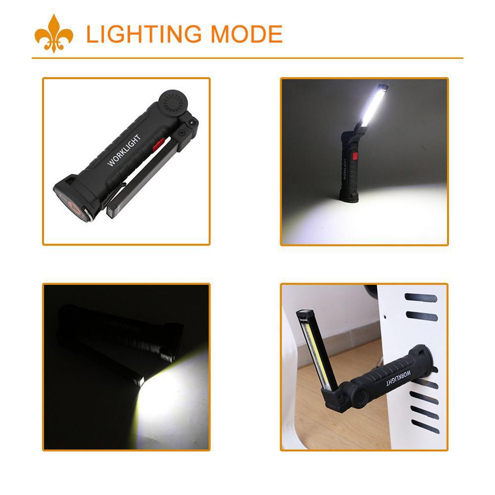 Usb Multi-Function Cob Magnet Auto Repair Work Light Led Red Warning Light Strong Flashlight Repair Work Light Application Scenario