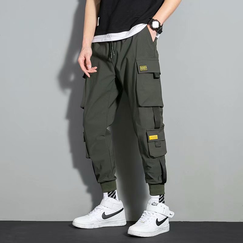 Multi-pocket workwear pants for men, Spring 2022 trendy men's pants, youth tight-fitting student Harun pants, loose casual pants Specification image