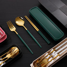 不锈钢便携餐具叉子勺子筷子套装葡萄牙三件套礼品学生餐具套装