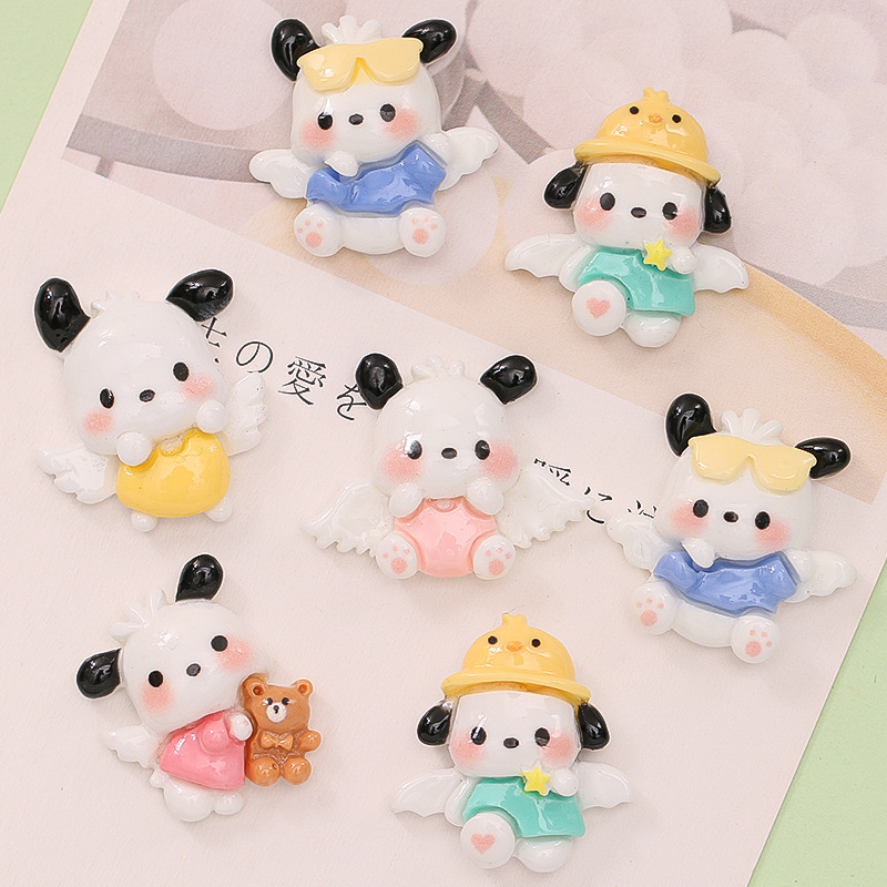 Bright Face Cute Angel Puppy Diy Cream Glue Phone Case Hairpin Water Cup Paste Resin Accessories Wholesale details Picture
