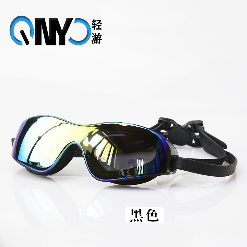 Adult Large Frame Conjoined Goggles High Definition Anti-Fog Electroplating Silicone Goggles Amazon Cross-Border Fashion Goggles Manufacturers Specification drawing