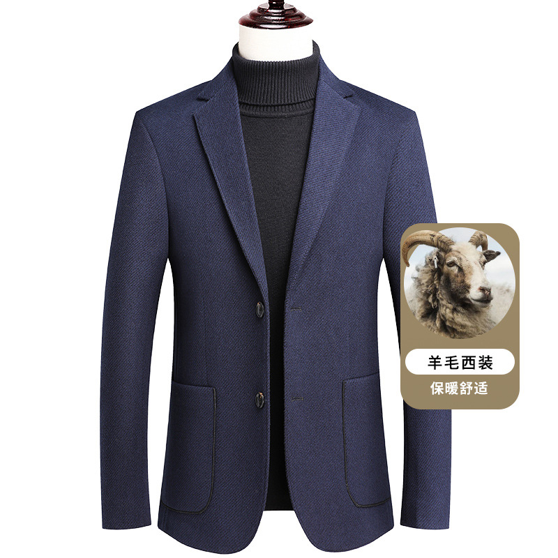 Leishbert Autumn and winter thick wool suit for men, trendy and slimming wool mini suit for men, woolen jacket top Item Picture