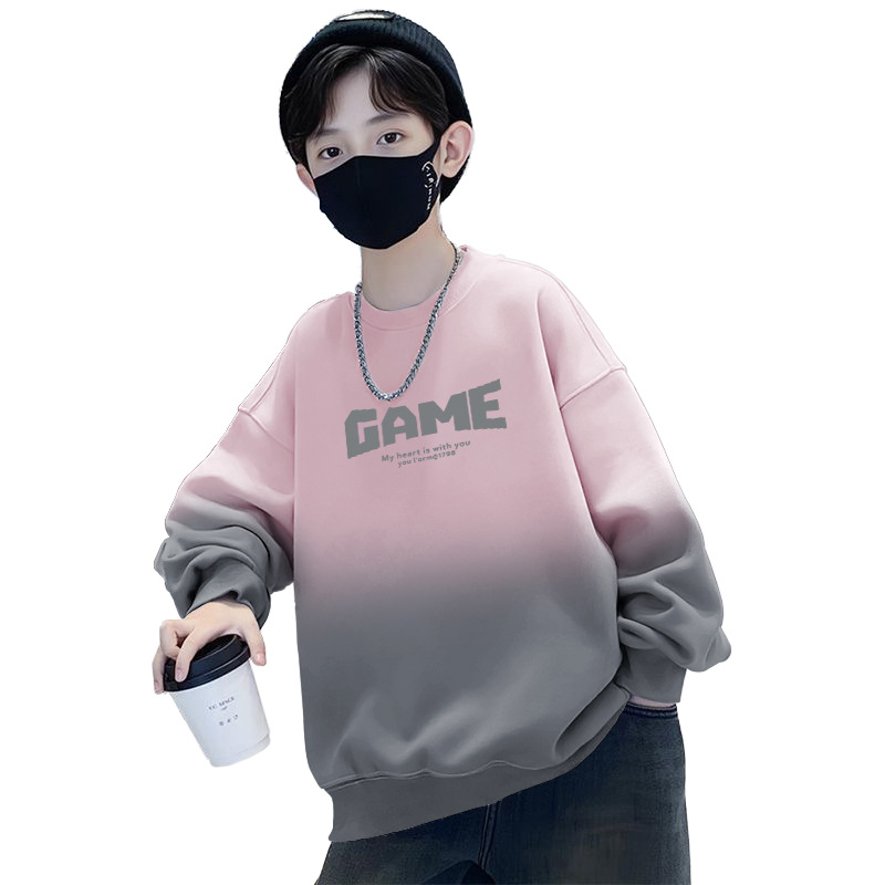 2025新款男童秋款童装帅气印花中小童上衣扎染圆领百搭大童卫衣男详情图5