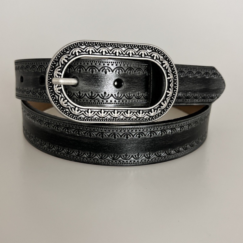 渐变色真皮腰带跨境热卖女士潮流小众暗黑渐变色真皮皮带复古做旧详情3