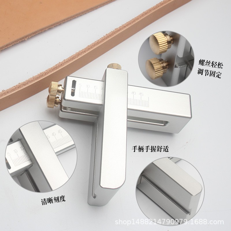 Belt Cutter Aluminum Alloy Sandblasted Oxidized Mini Belt Cutter Manual Plant Tanning Tool For Cutting Strips details Picture