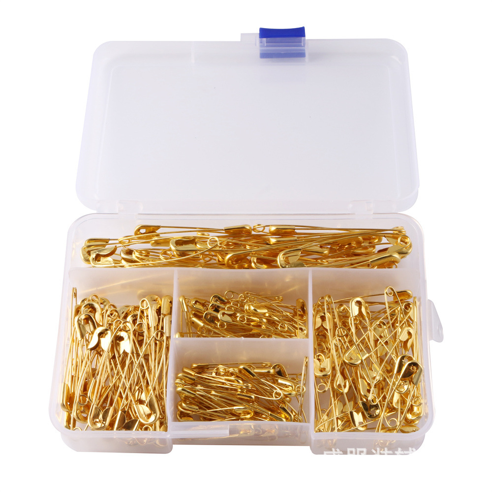 Wholesale 350 safety pins of various models in gold, silver and black, set for clothing store tags Item Picture