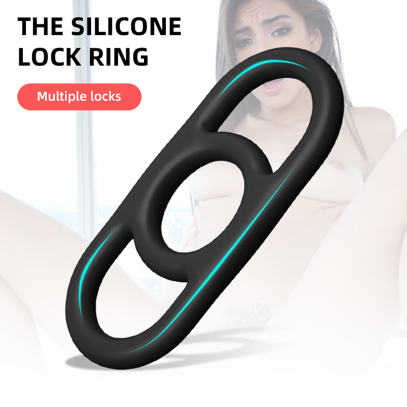 Male silicone sperm lock ring masturbator shared non-vibrating ring adult product Specification drawing