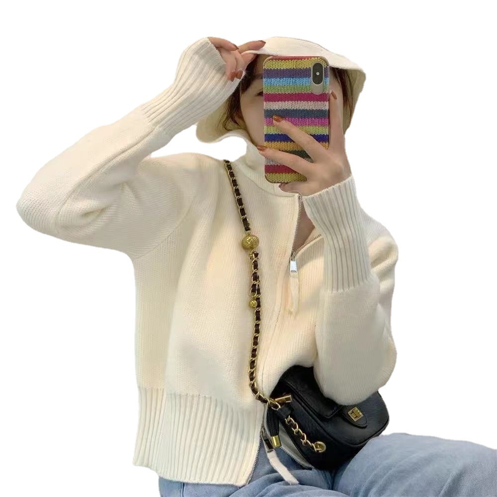 针织女打底衫/毛衣/针织衫/毛衣女/秋冬白底实物图