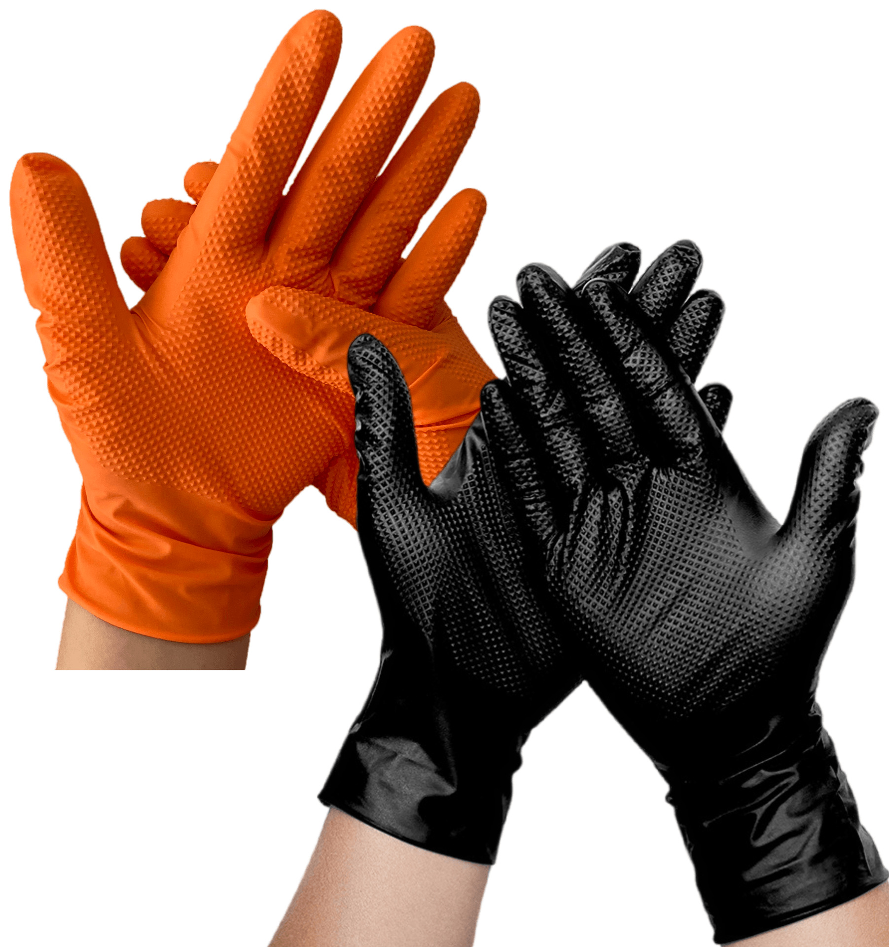 跨境批发干活劳保耐磨清洁维修防护PVC乳橡胶加厚一次性手套详情图4