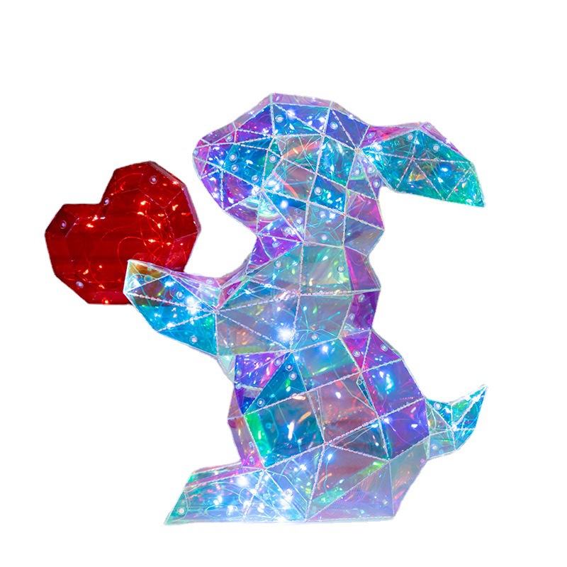 Net Red Bright Light Small Embrace Rabbit Tanabata Graduation Season Gift Creative Ground Stalls Create Gift Atmosphere Lamp Decoration Item Picture