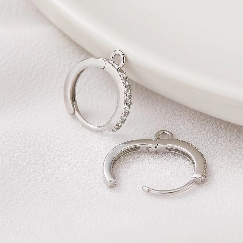14K Gold Encrusted Zircon Ring Earrings