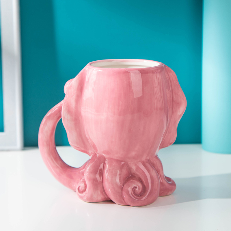 Novel ceramic cup 3D Octopus Monster Cup cartoon modeling cup large capacity Mark Glass glass ceramic small flower pot Specification drawing