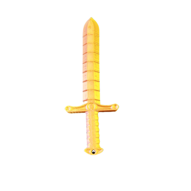 Cross-border 3d printed sword whip creative sword, flexible and deformable fun toy model, stretchable lock sword Specification image