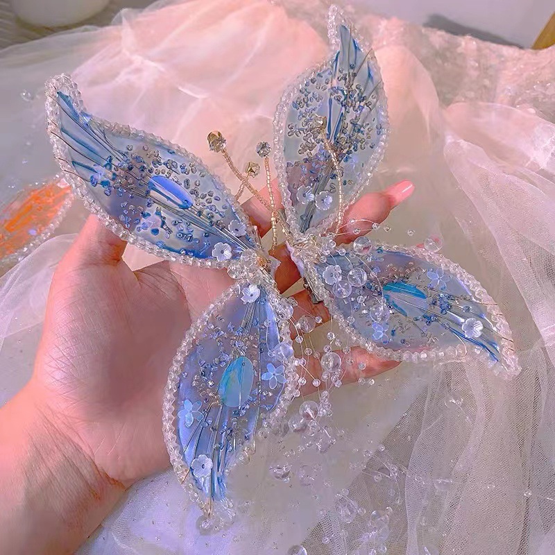 Hani Makeup Princess Headdress Fairy Crystal Butterfly Hairpin Adult Children Mermaid Ears Photo Studio Item Picture
