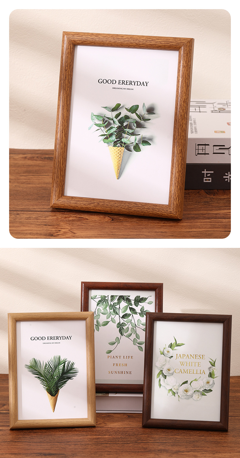 相框6寸相框批发7810寸a4圆弧简约木质拼图画框照片挂墙空框摆台详情13