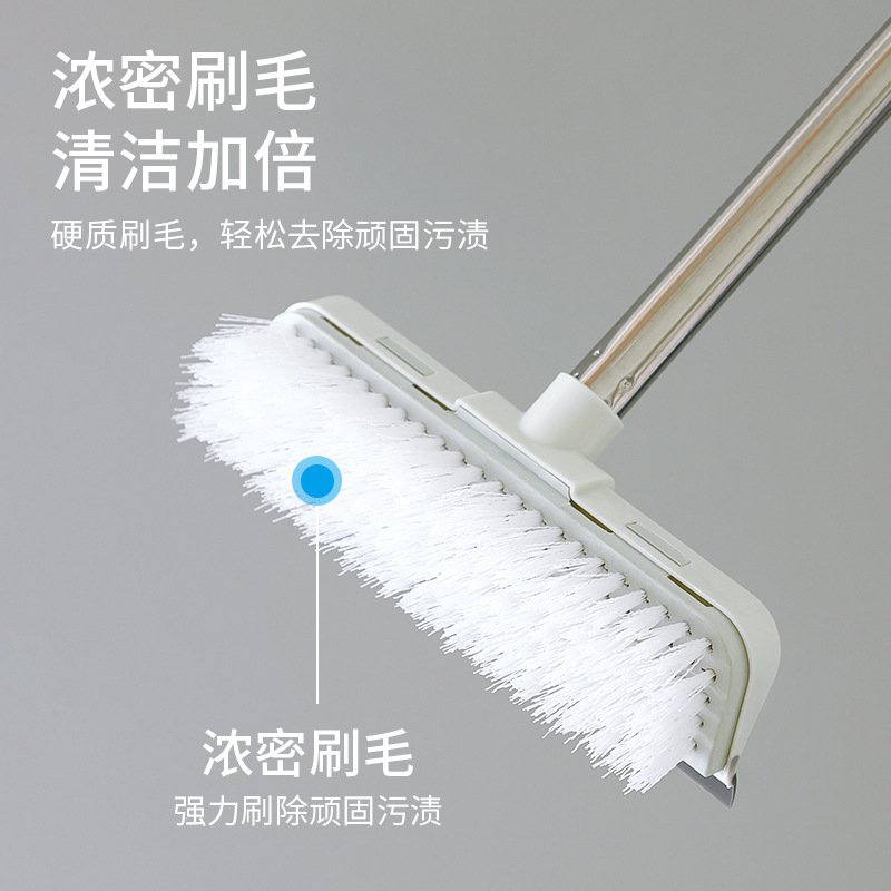 Bathroom floor brush, water scraper, toilet cleaning brush, tile brush, bathroom two-in-one, long-handled hard-bristled floor brush Specification image