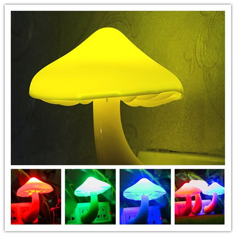 Light-controlled mushroom night light
