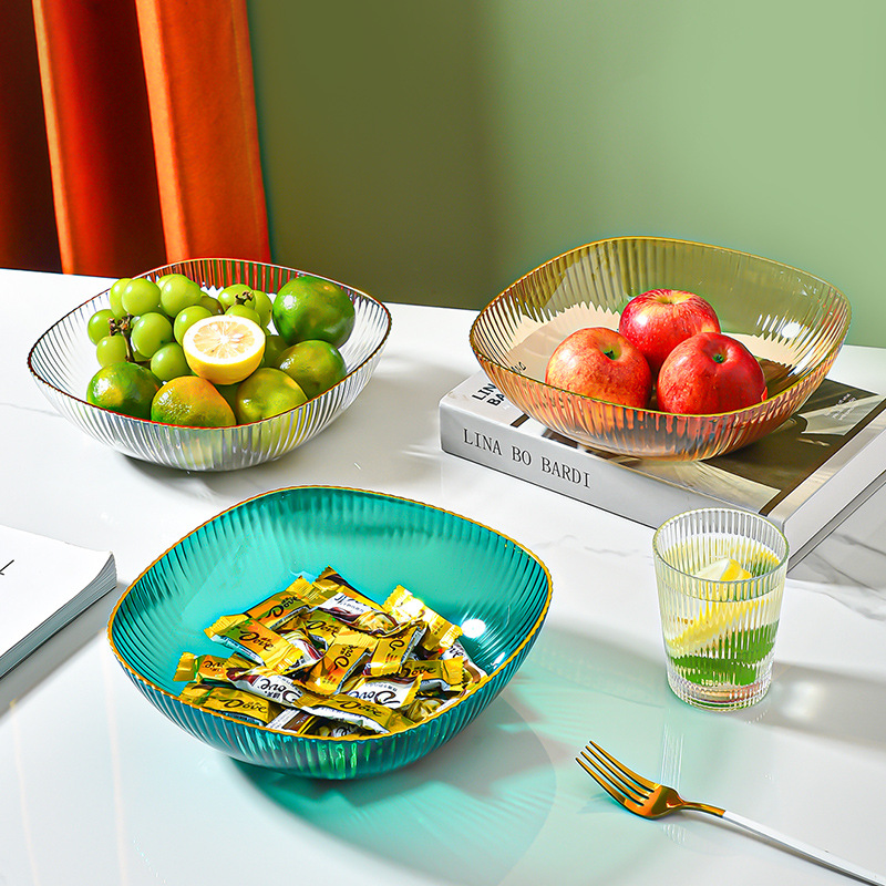 New light luxury hot gold fruit tray home living room pet transparent fruit basket large desktop snack candy storage tray35823 thumbnail