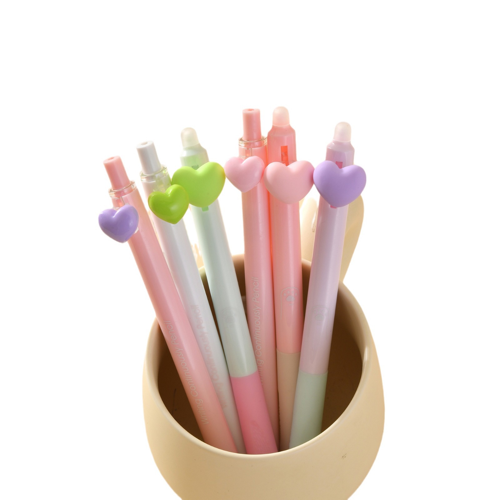 The Chenxi Love Press Set features an erasable gel pen and an eternal pencil with a blue core, ensuring smooth and fluid writing for students Item Picture