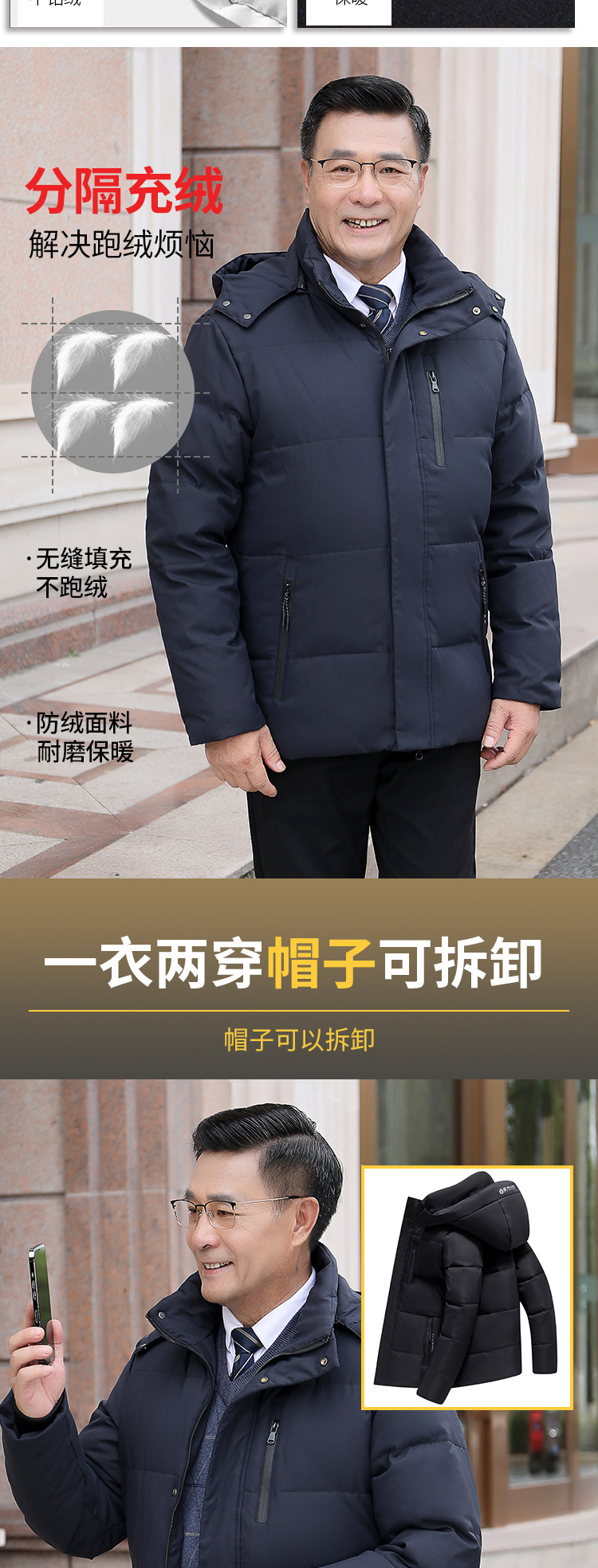 2024羽绒服中年男士保暖户外鸭绒服批商务通勤防寒冬季款抗寒详情4