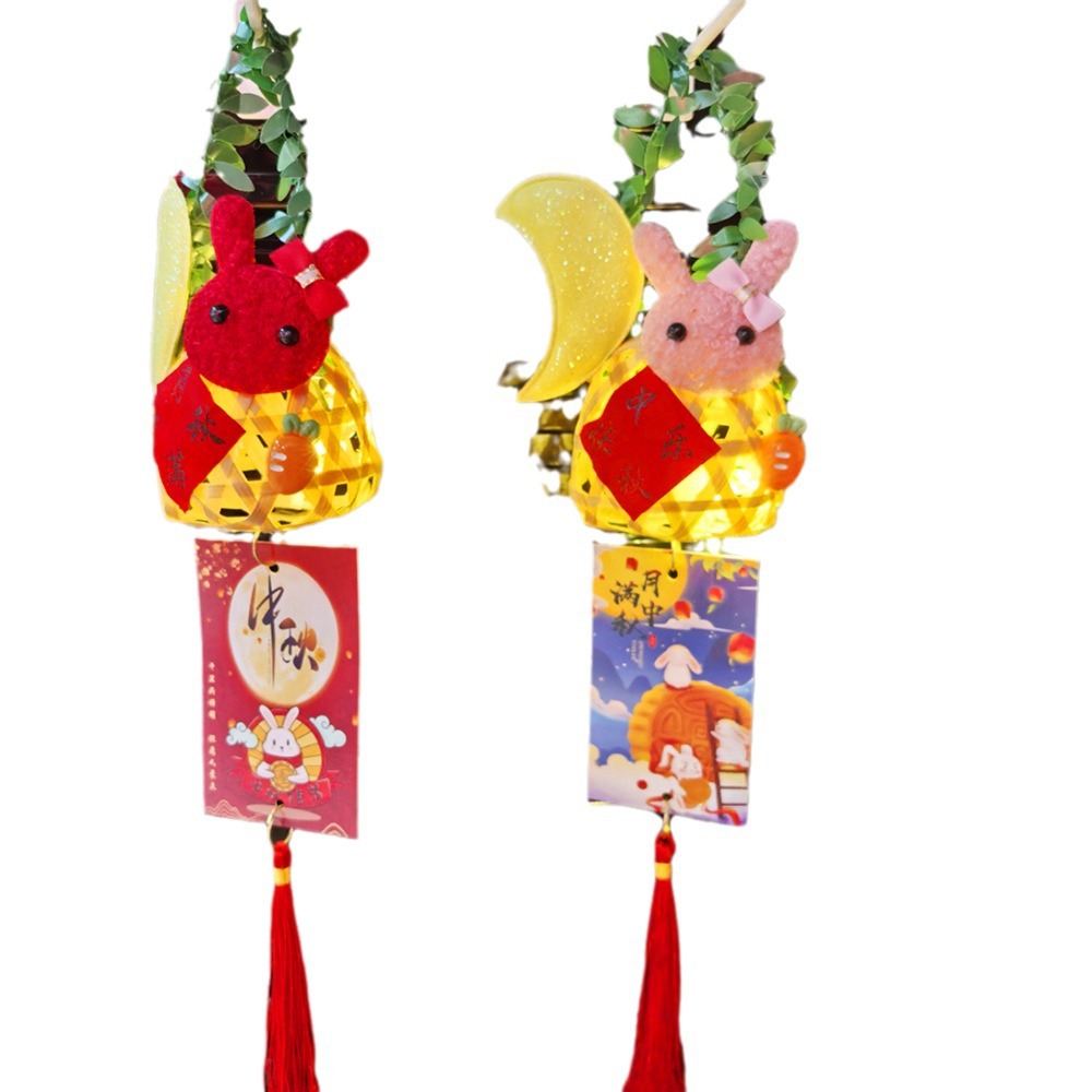 2024 New bamboo hand-held lantern for the Mid-Autumn Festival, ancient-style rabbit lantern, children's hand-held luminous lantern, cross-border Item Picture