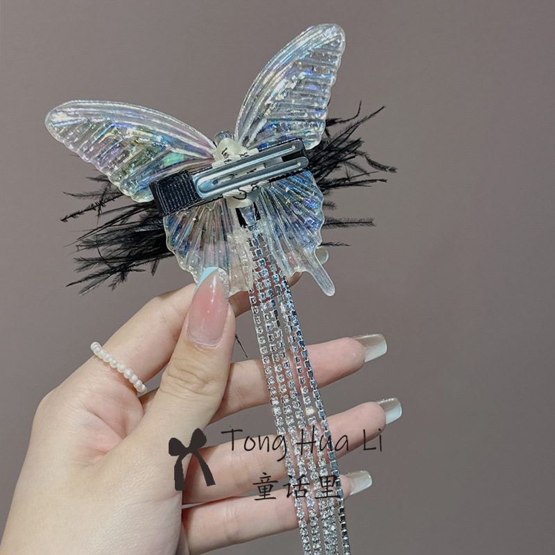 超仙羽毛水钻细节图