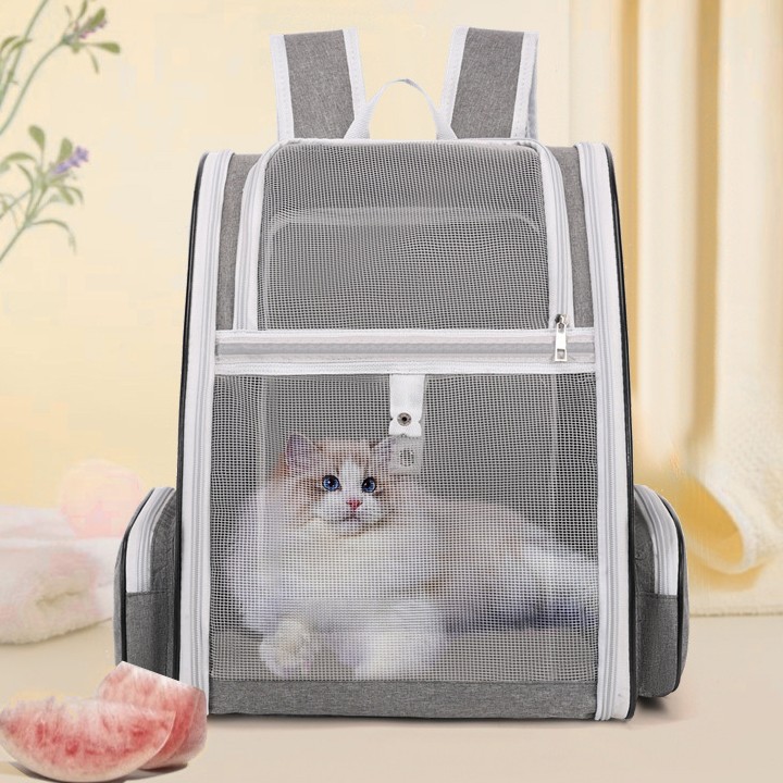 Large-space cat bag, breathable and foldable pet bag, portable for going out, double-shoulder space capsule, cat pet supplies details Picture