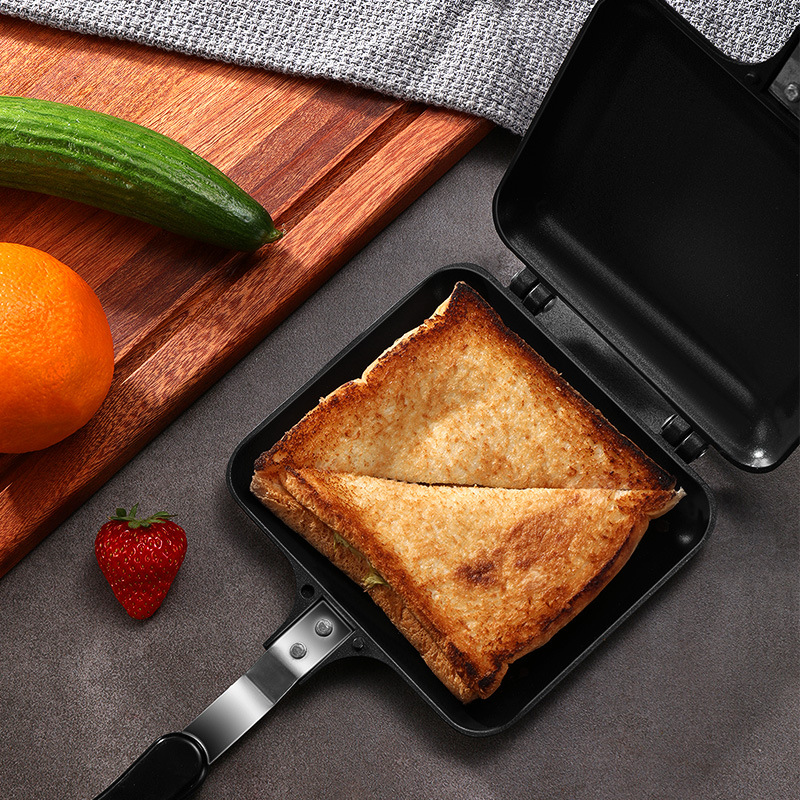 Gas-Fired Sandwich Bread Mold Double-Sided Frying Pan Toast Mold Baking Tray Non-Stick Energy-Saving Durable Double-Sided Baking Tray Application Scenario