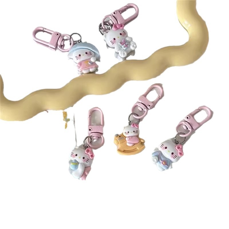 钥匙扣/labubu/拉布布/商务钥匙扣/珠链白底实物图