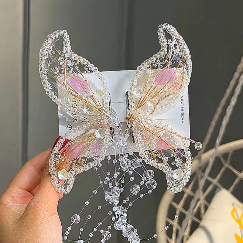 Hani Makeup Princess Headdress Fairy Crystal Butterfly Hairpin Adult Children Mermaid Ears Photo Studio Application Scenario
