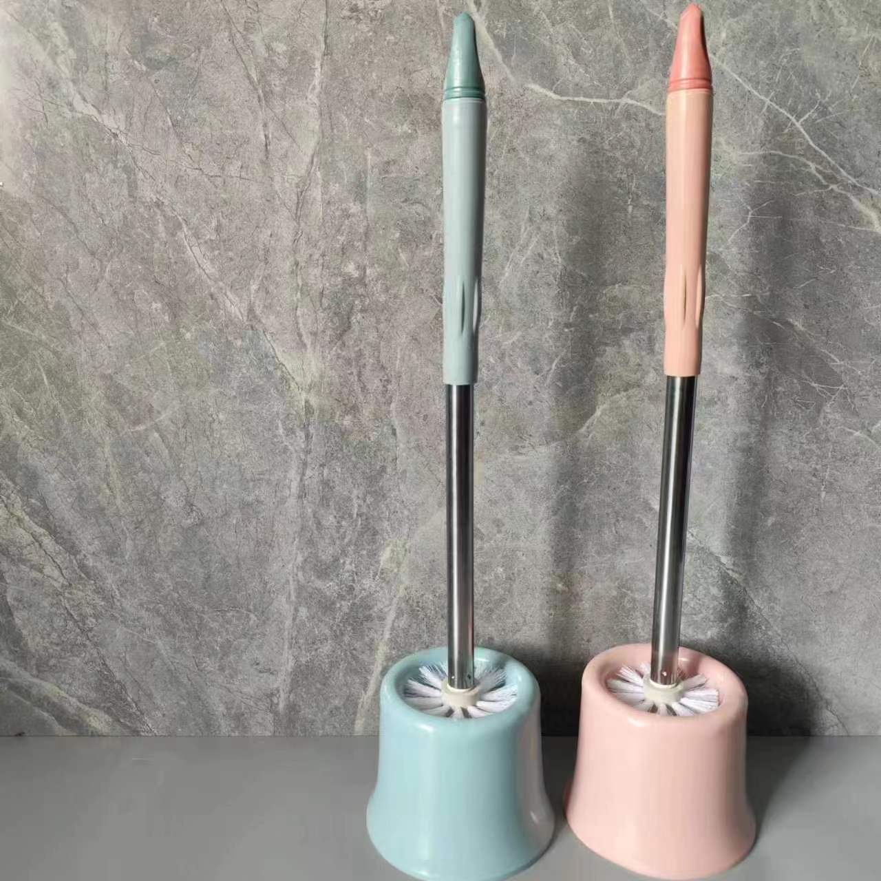 Bathroom long-handled thickened toilet brush set with base, toilet brush cleaning toilet brush