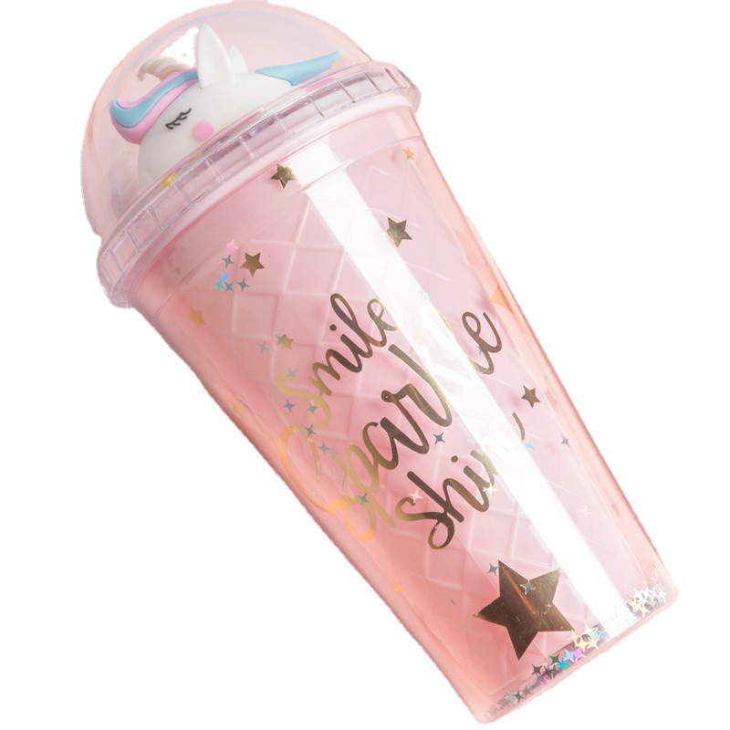 New Unicorn Straw Ice Cup Cartoon Cute Children Drink Water Cup Milk Tea Cup Spot Wholesale Item Picture