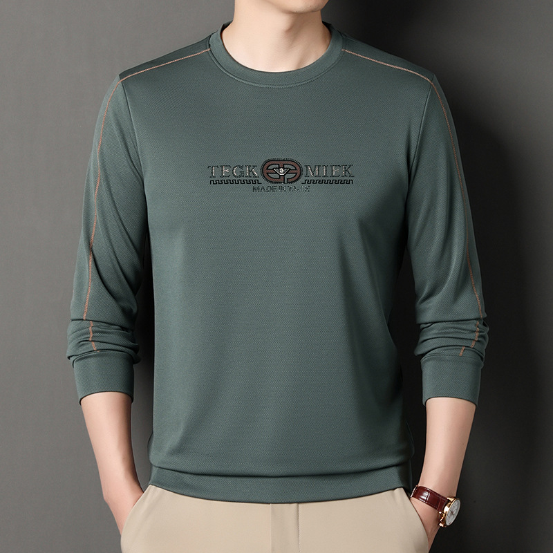 The 2023 autumn new high-end quality men's round-neck hoodie is a loose, casual and versatile base layer for middle-aged men Specification image