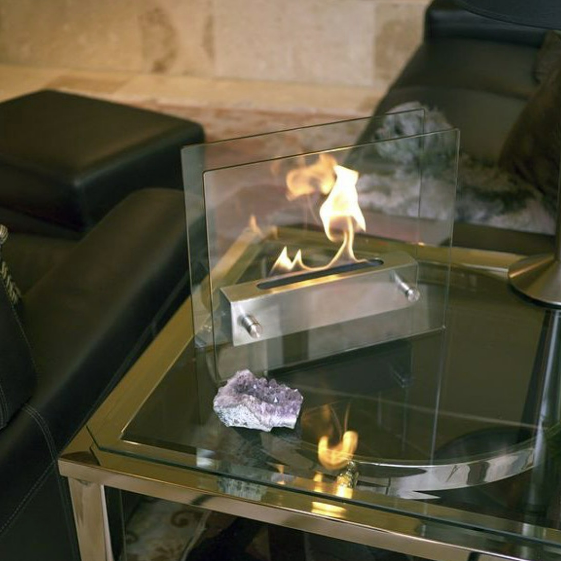 Portable tabletop decoration small stove indoor alcohol fire fireplace windproof outdoor metal alcohol fireplace wholesale Specification drawing