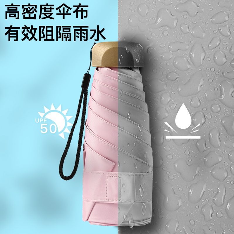 Umbrella Dual Use Compact Portable 50% Fold Sun Umbrella Manual Sunshade Sunblock Umbrella Folding Advertising Umbrella Wholesale Specification drawing