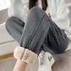 Thickened and fleece lambskin sport pants for women to wear in winter, fitted with casual high-waisted thermal pants and Harem pants Specification image