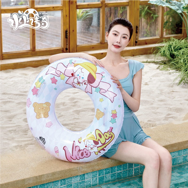 2024 New Product Source Factory Spot Swimming Ring Children Adult Cartoon Cute Water Inflatable Toys 60~90# Application Scenario