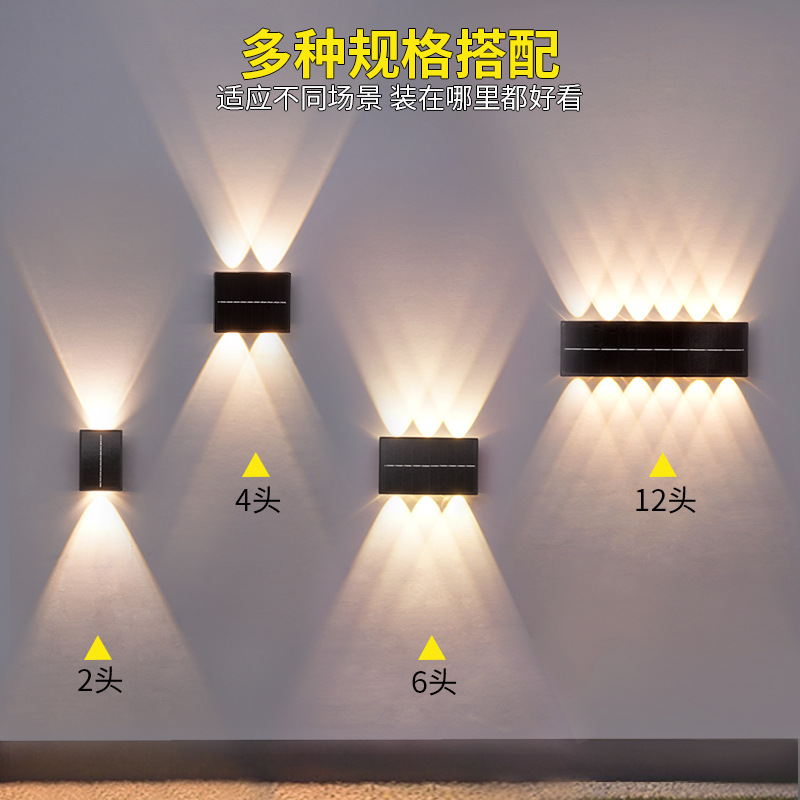 Solar Outdoor Wall Light Courtyard External Wall Pillar Waterproof Wall Washing Light Garden Wall Background Wall Under The Cross-Border Light Application Scenario