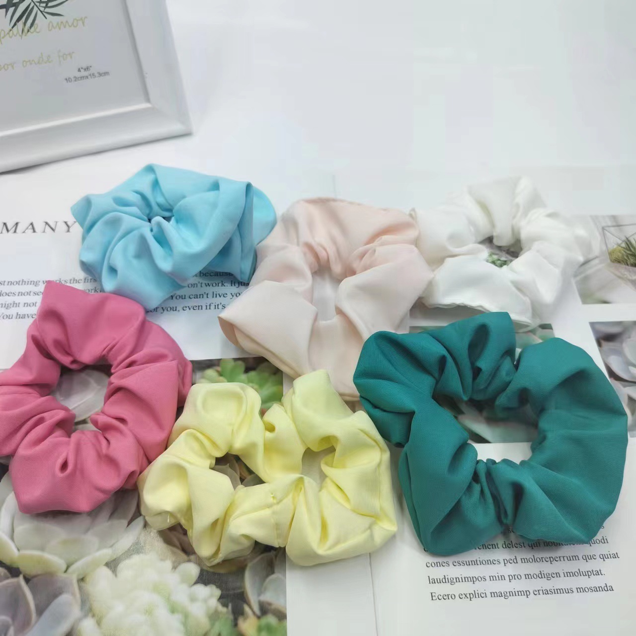 跨境厂家直供淑女四面弹大肠发圈头花高马尾头绳头饰发饰高弹力